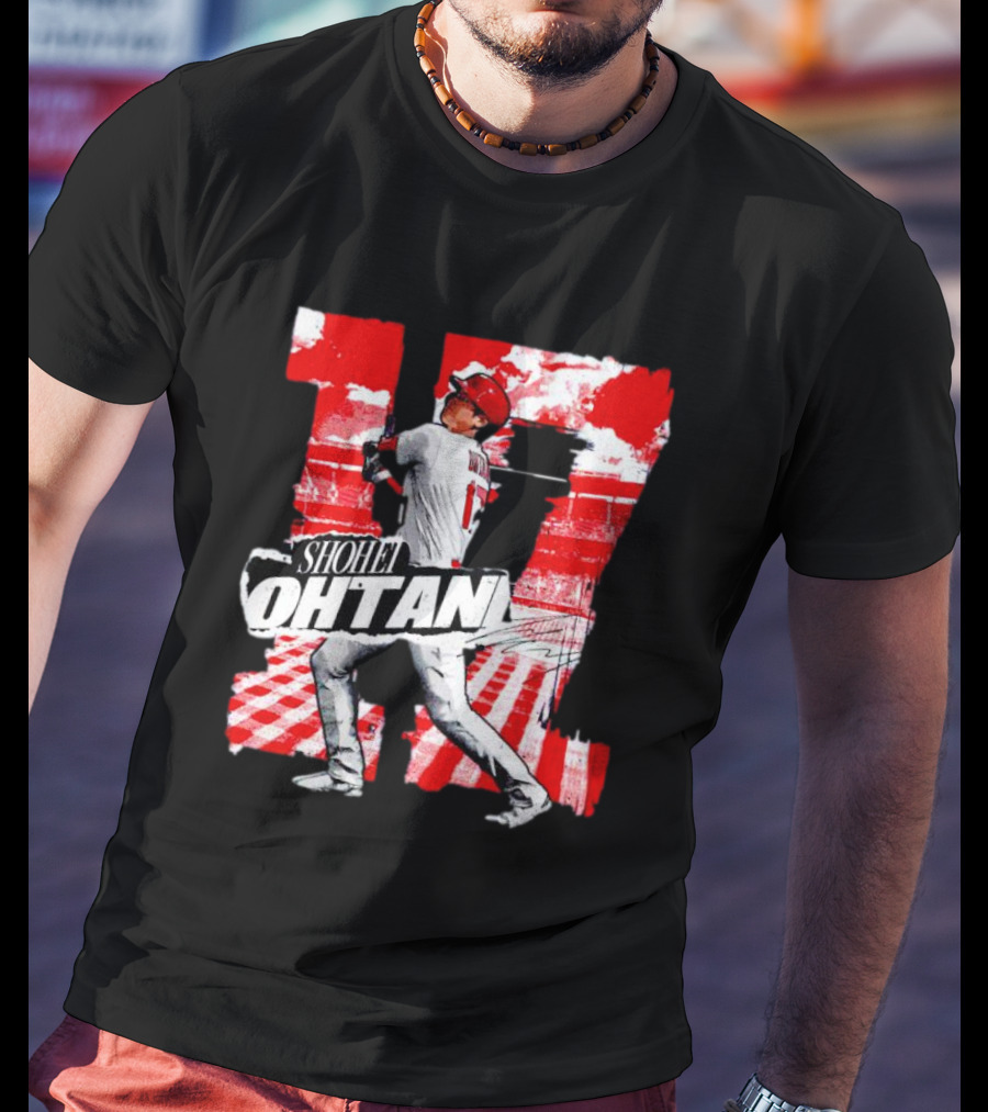 Shohei Ohtani Los Angeles Baseball 17 Cartoon Signature T-Shirt