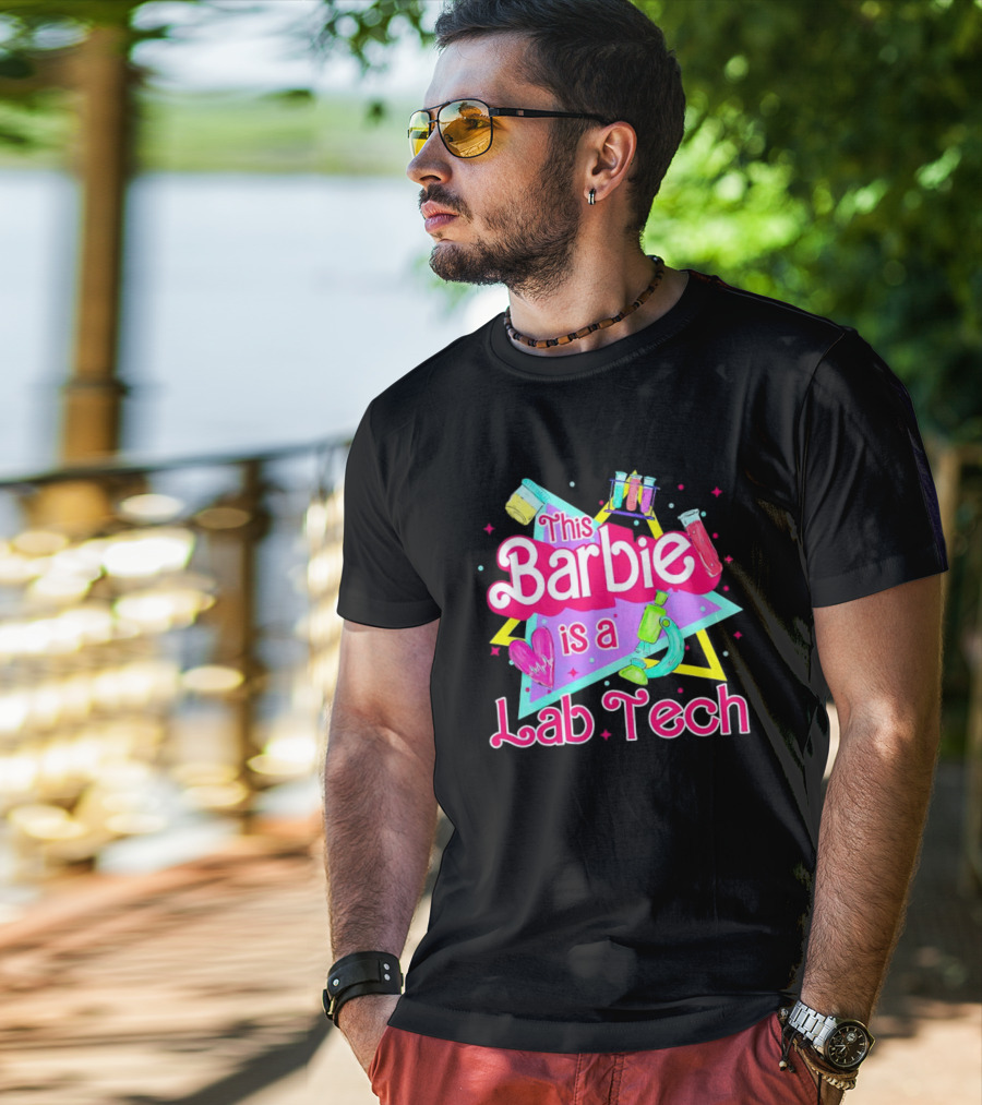This Barbie Is A Lab Tech Neon Science Icons And Microbiology T-Shirt