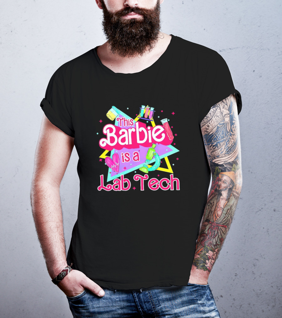 This Barbie Is A Lab Tech Neon Science Icons And Microbiology T-Shirt