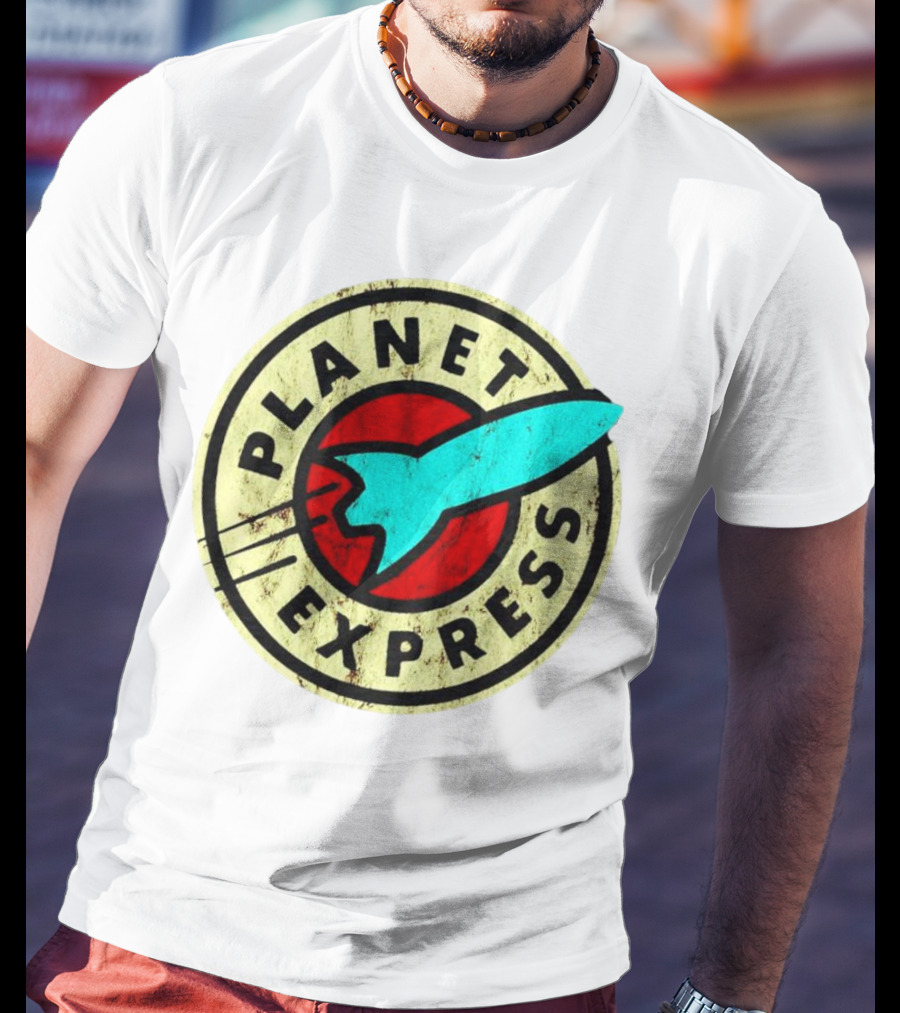 Retro Planet Express Rocket Emblem T-Shirt
