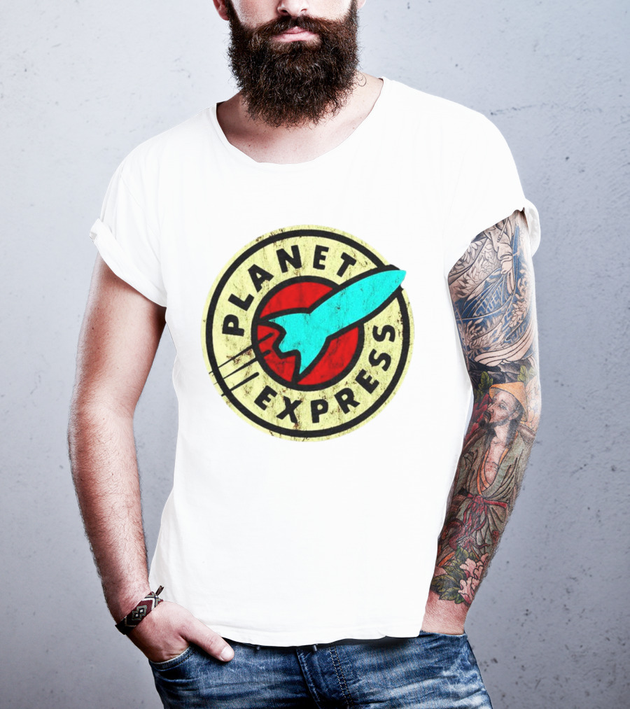 Retro Planet Express Rocket Emblem T-Shirt