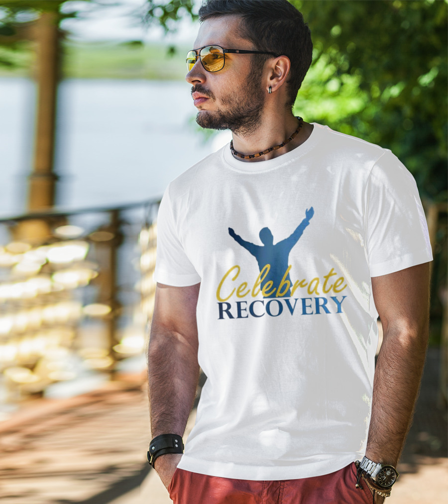 Celebrate Recovery Uplifted Silhouette And Text T-Shirt