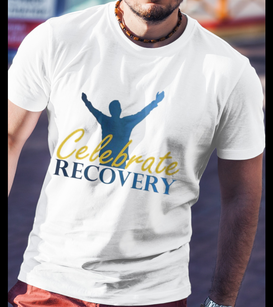 Celebrate Recovery Uplifted Silhouette And Text T-Shirt