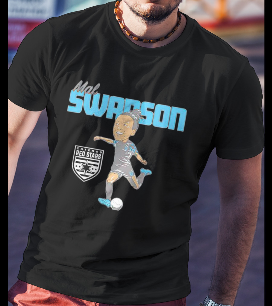 Mal Swanson Chicago Red Stars Soccer Caricature T-Shirt