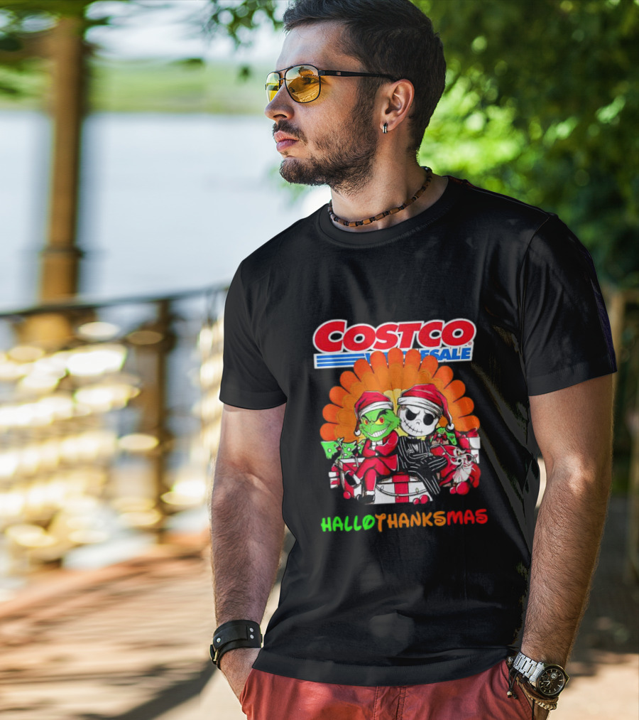 Costco Wholesale Grinch And Jack Skellington HalloThanksMas T-Shirt