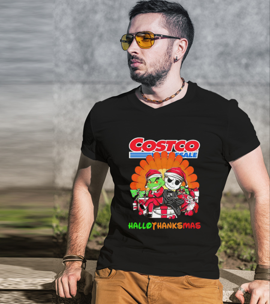 Costco Wholesale Grinch And Jack Skellington HalloThanksMas T-Shirt