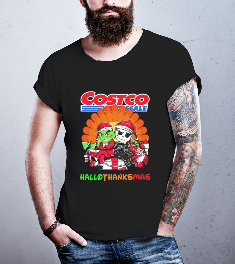 Costco Wholesale Grinch And Jack Skellington HalloThanksMas T-Shirt