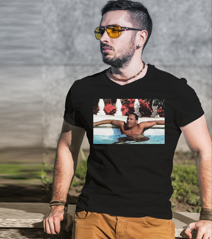 Martin Luther King Jr Relaxing In A Pool With Tropical Surroundings T-Shirt