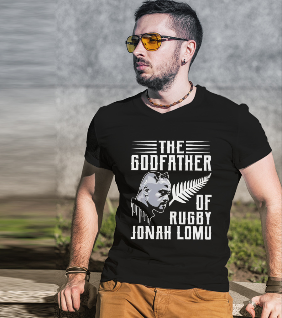 The Godfather Of Rugby Jonah Lomu New Zealand Fern T-Shirt