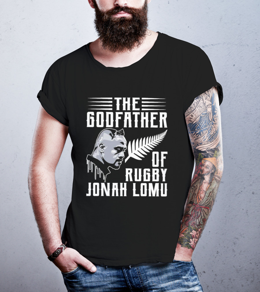 The Godfather Of Rugby Jonah Lomu New Zealand Fern T-Shirt