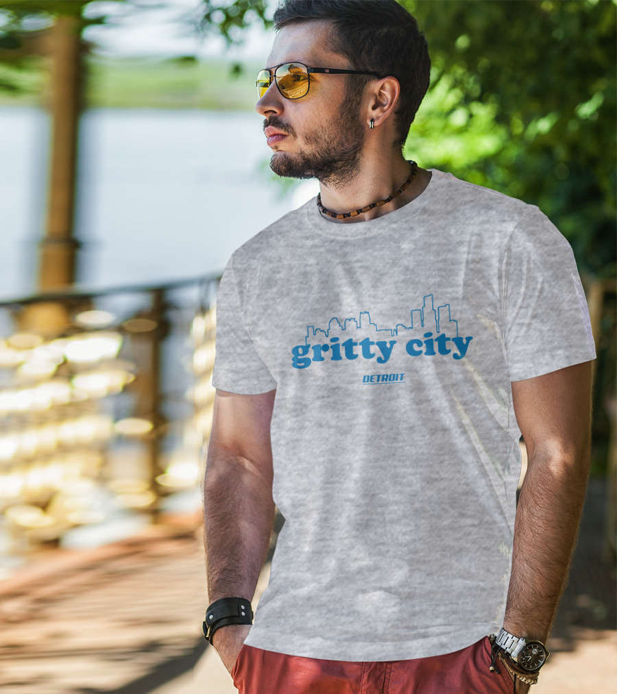 Gritty City Detroit Skyline T-Shirt