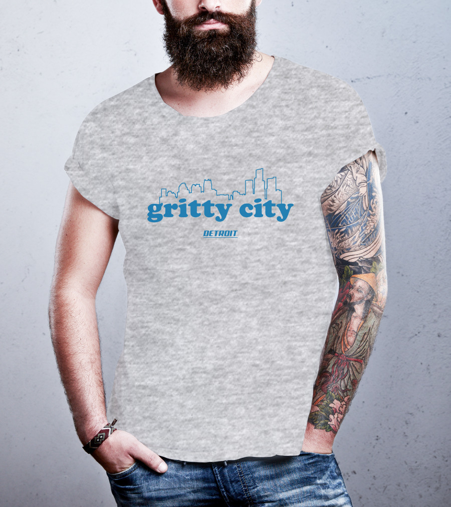 Gritty City Detroit Skyline T-Shirt