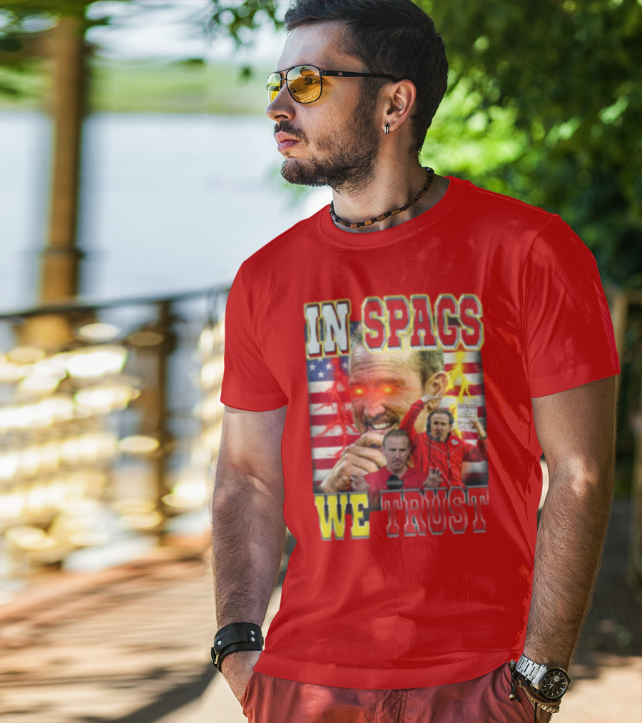 In Spags We Trust Chiefs USA Flag Football Coach Red Eyed T-Shirt