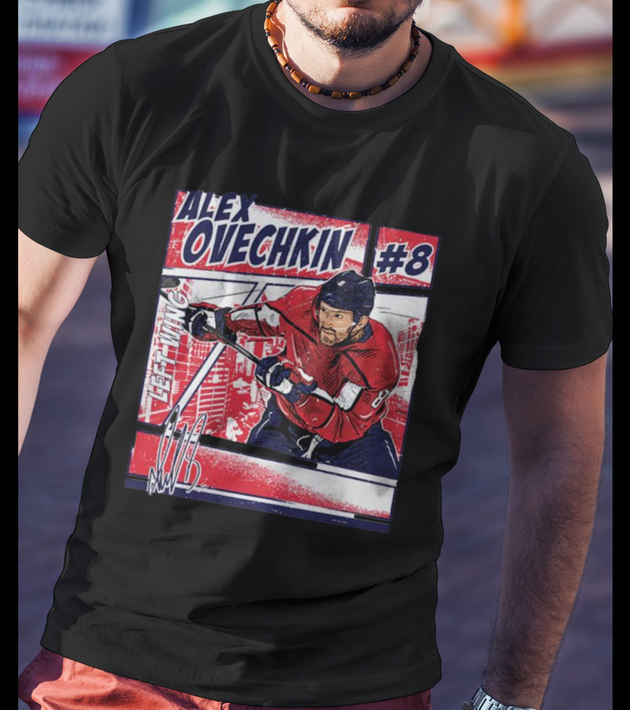 Alex Ovechkin #8 Washington Comic Left Wing Hockey T-Shirt
