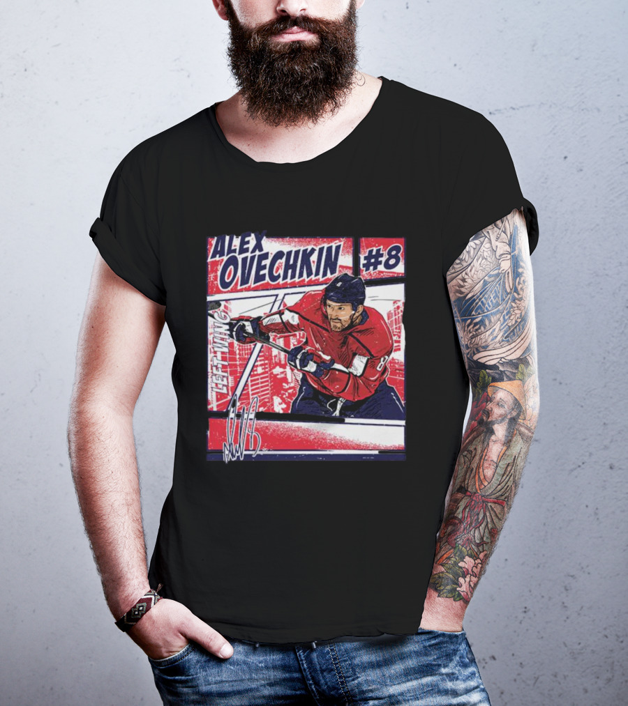 Alex Ovechkin #8 Washington Comic Left Wing Hockey T-Shirt