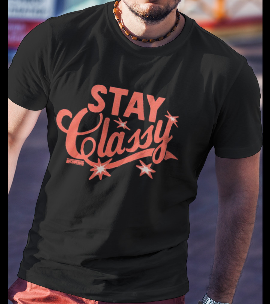 Anchorman Stay Classy Red Text With Stars T-Shirt