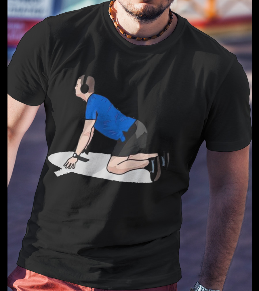 Brandon Staley’s Pregame Routine Headphones Kneeling Exercise T-Shirt