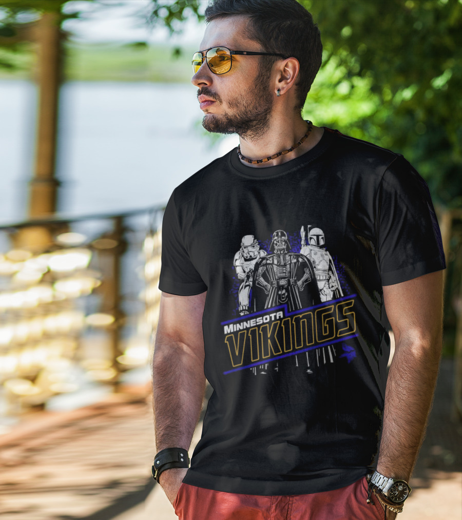 Minnesota Vikings Darth Vader Galactic Empire NFL Crossover T-Shirt