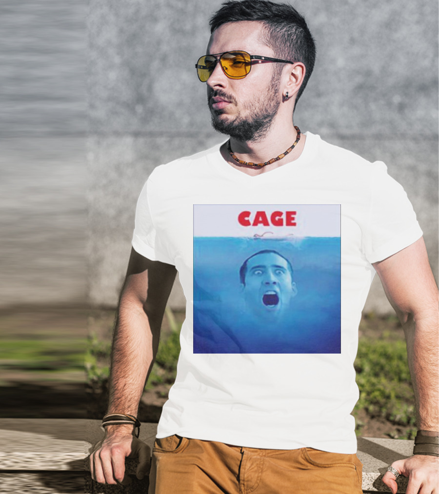 Cage Parody Jaws Nicolas Cage T-Shirt