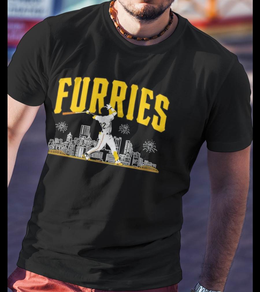 Furries Pittsburgh Baseball Skyline Batter Scene PGHCo T-Shirt