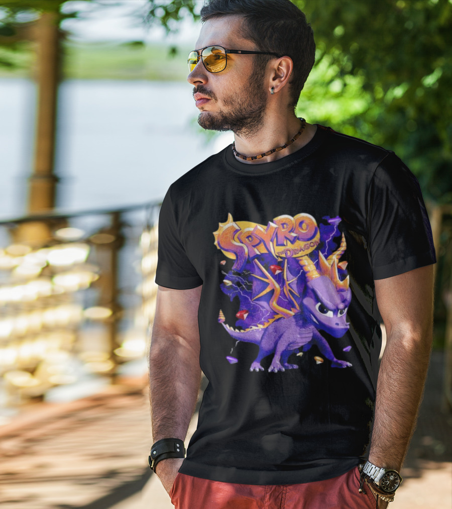 Spyro The Dragon Purple Lightning Gemstones Adventure T-Shirt