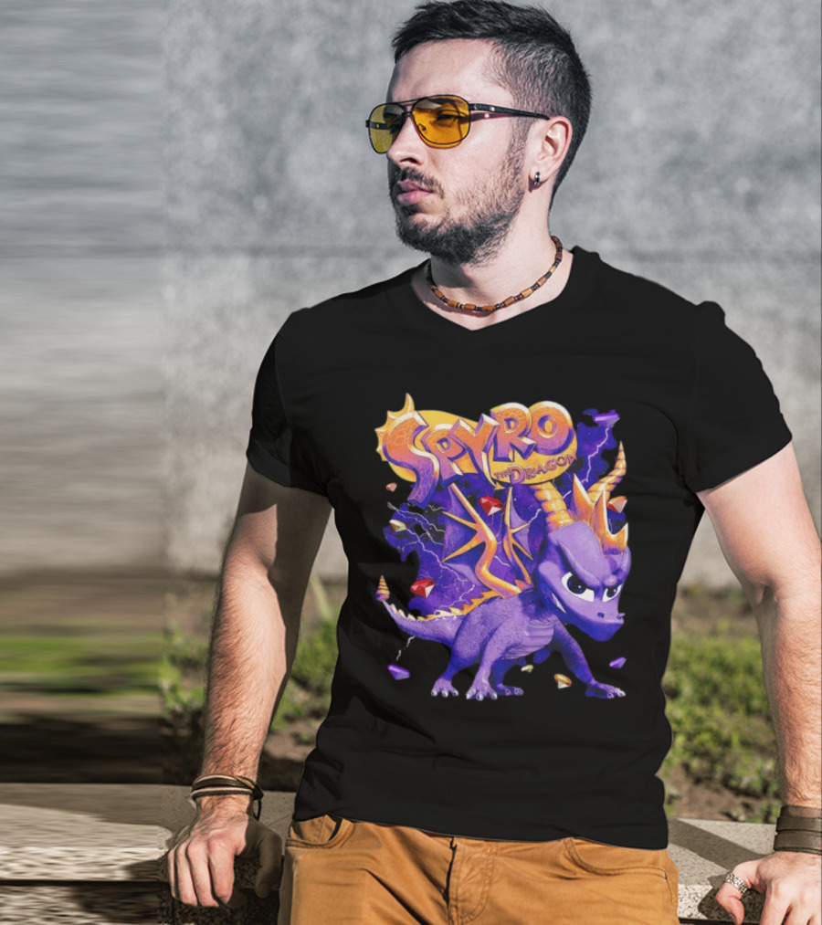 Spyro The Dragon Purple Lightning Gemstones Adventure T-Shirt
