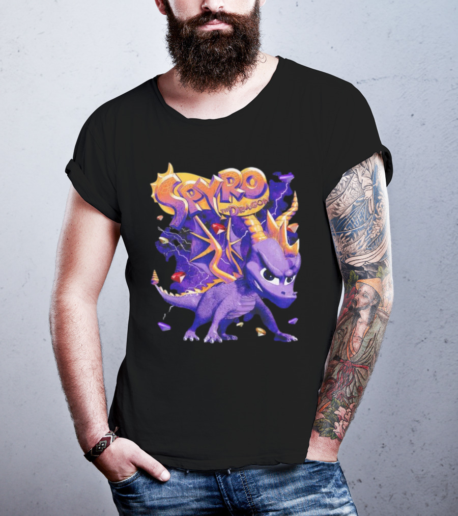 Spyro The Dragon Purple Lightning Gemstones Adventure T-Shirt