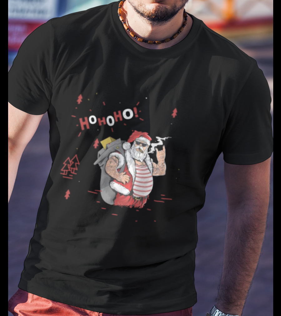 Santa Tricks With Ho Ho Ho Christmas T-Shirt