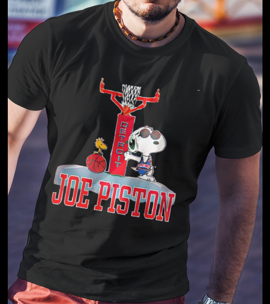 Detroit Joe Piston Snoopy Basketball Detroit T-Shirt