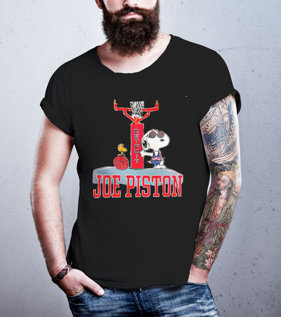 Detroit Joe Piston Snoopy Basketball Detroit T-Shirt
