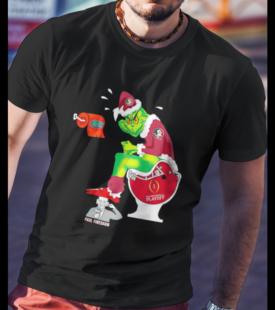 Grinch Florida State Seminoles College Football Playoff Toilet Helmet Paul Finebaum T-Shirt