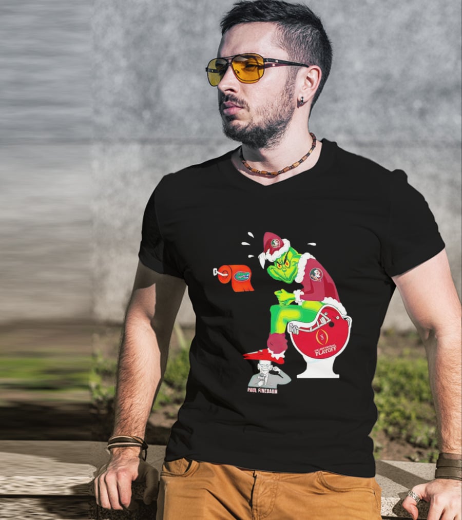 Grinch Florida State Seminoles College Football Playoff Toilet Helmet Paul Finebaum T-Shirt