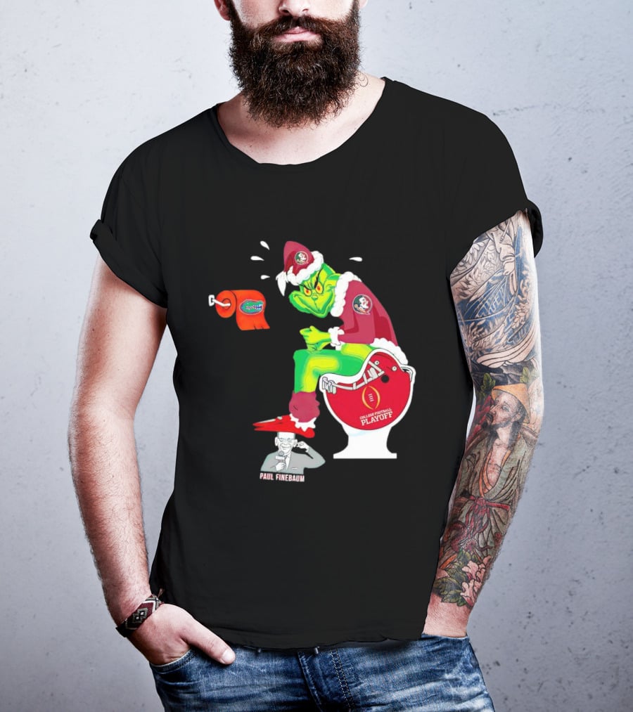 Grinch Florida State Seminoles College Football Playoff Toilet Helmet Paul Finebaum T-Shirt