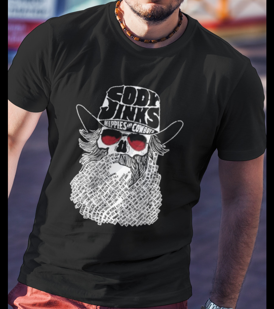 Cody Jinks Hippies And Cowboys Skull Beard Lyrics Hat T-Shirt