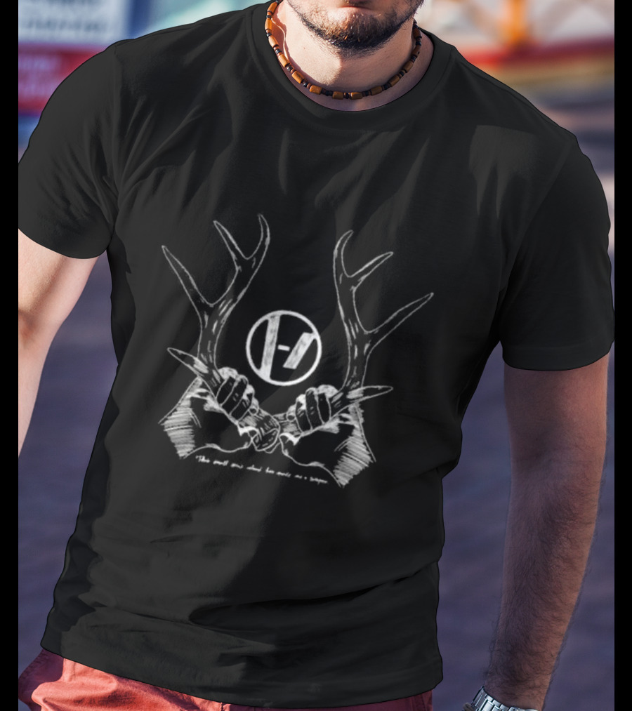 This Small Eerie Island Has Made Me A Weapon Antlers And Band T-Shirt