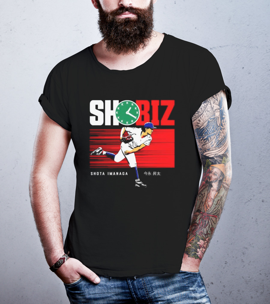 SHO BIZ Shōta Imanaga Pitching Los Angeles Dodgers K Clock T-Shirt