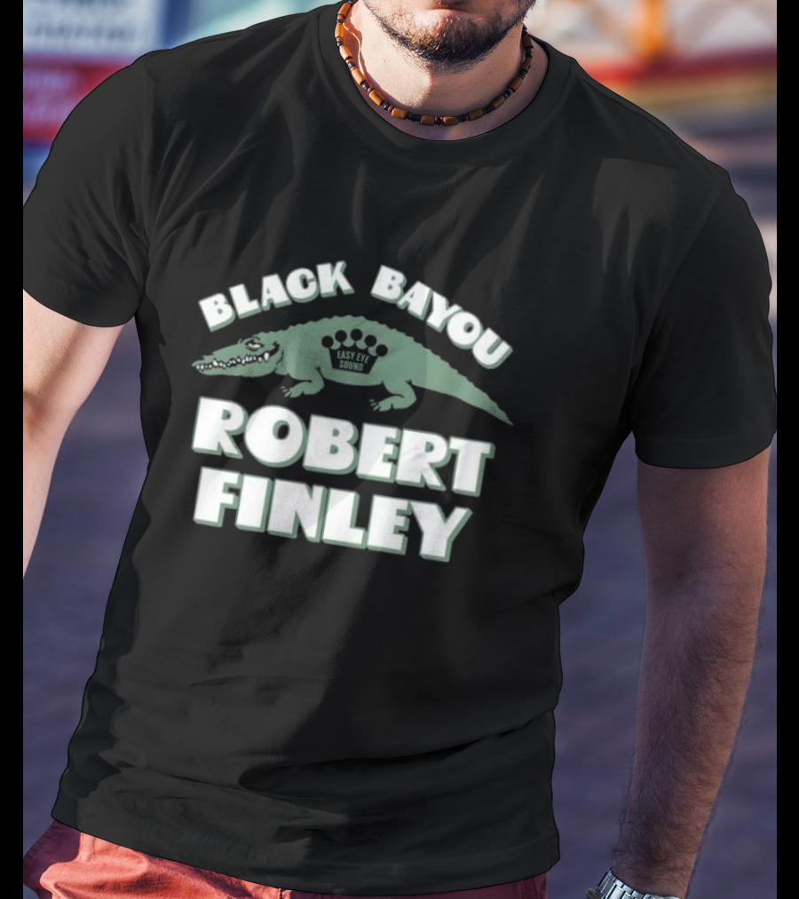 Robert Finley Black Bayou Lazy Eye Sound Alligator T-Shirt