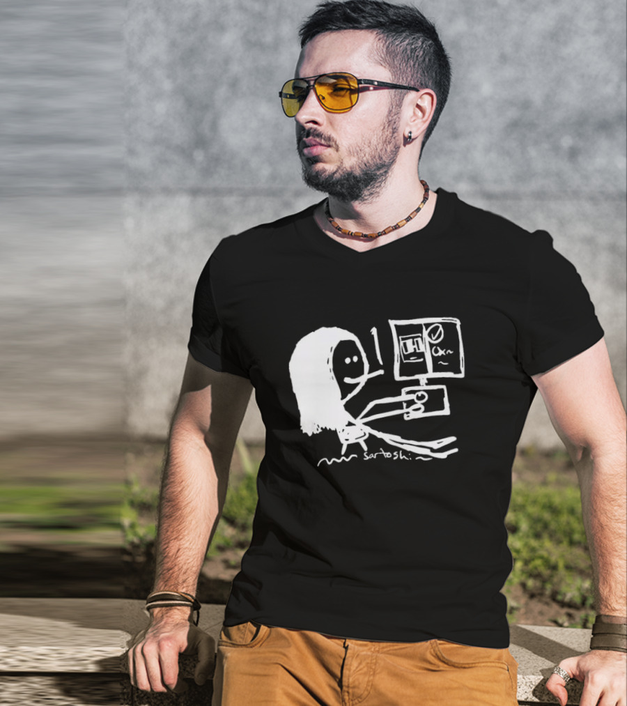 I Have 6 In The Office Stick Figure Computer Drawing Saratoshi T-Shirt