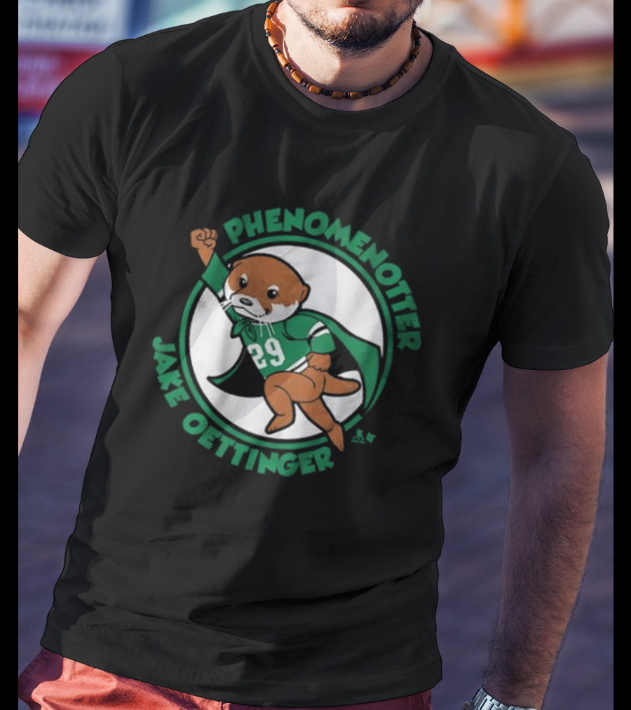 Phenomenotter Jake Oettinger 29 Green Superhero Otter T-Shirt