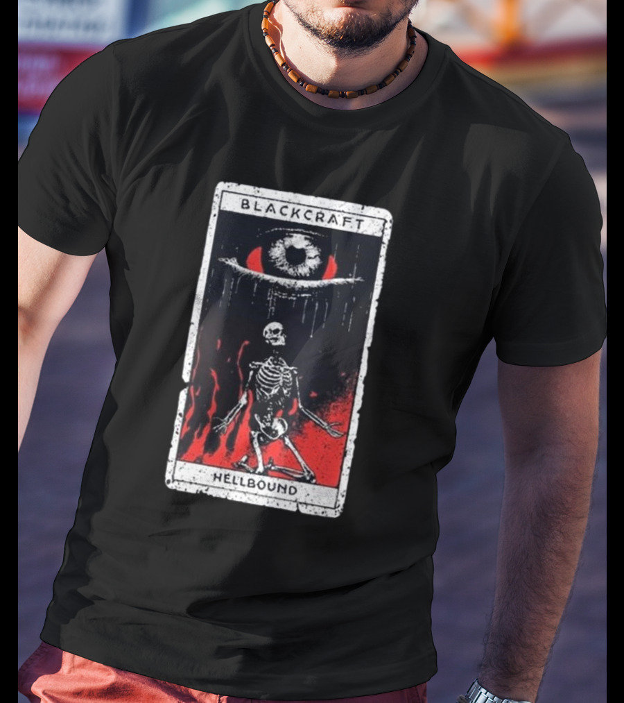 Blackcraft Cult Hellbound Tarot Skeleton Eye Flames T-Shirt