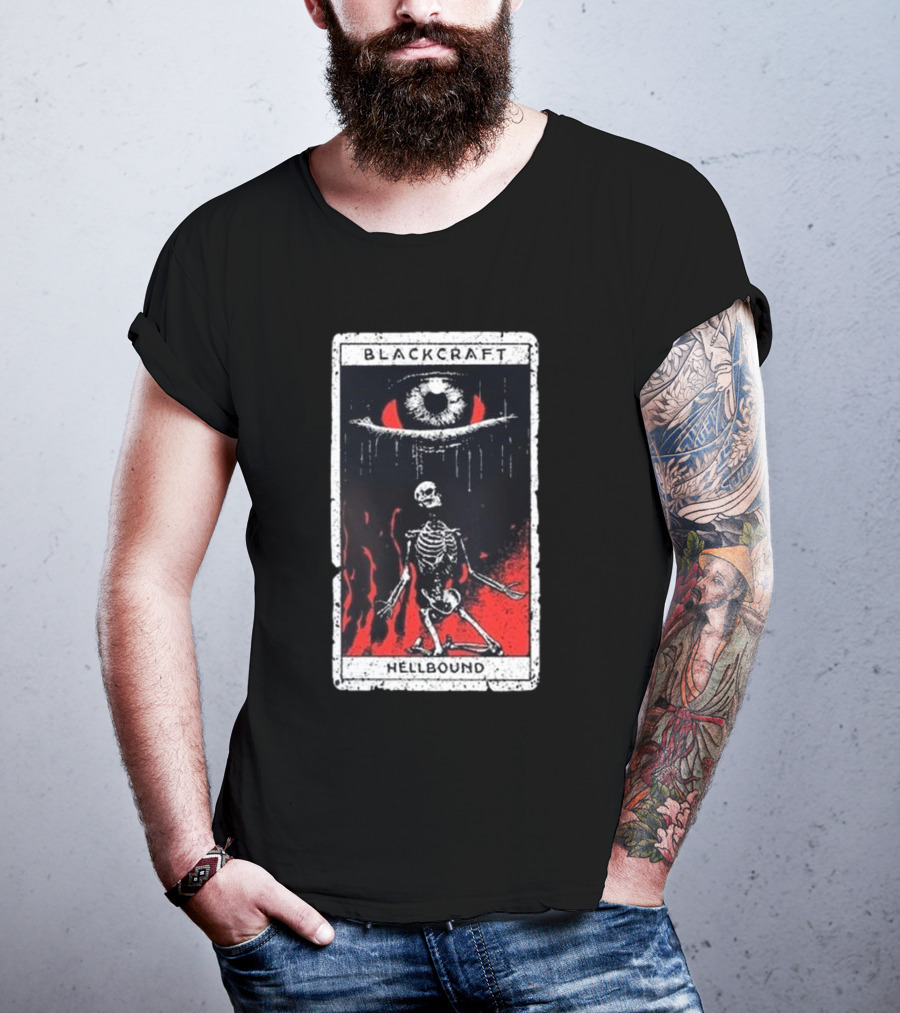 Blackcraft Cult Hellbound Tarot Skeleton Eye Flames T-Shirt