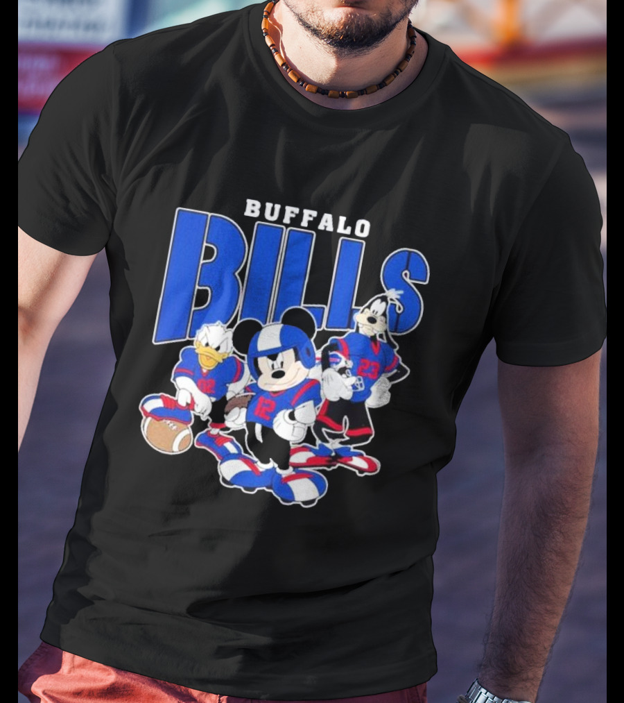 Buffalo Bills Mickey Donald Duck Goofy Football Team T-Shirt