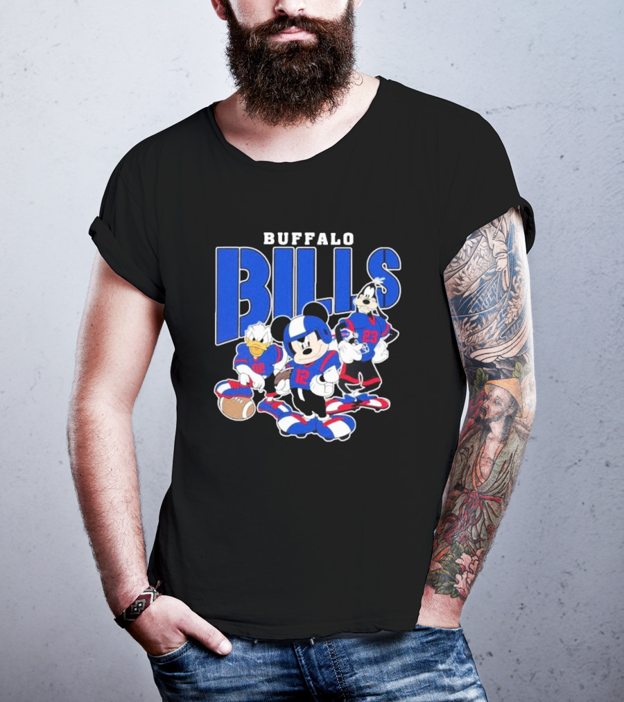 Buffalo Bills Mickey Donald Duck Goofy Football Team T-Shirt