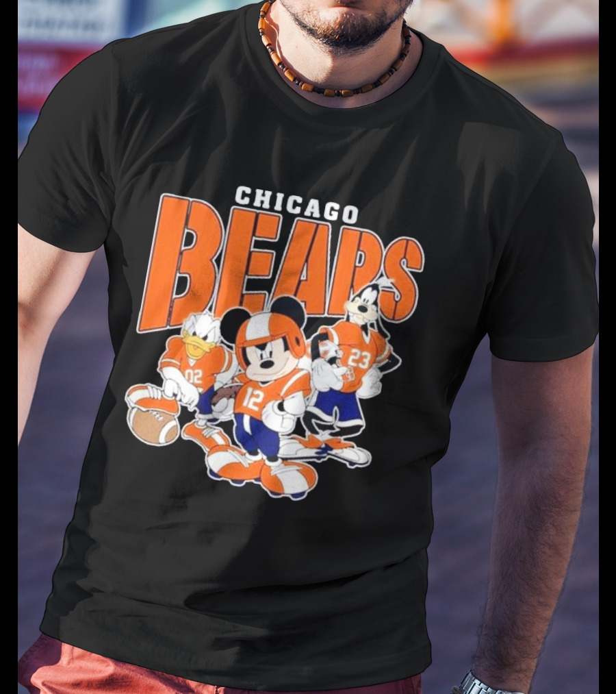 Chicago Bears Mickey Donald Goofy Football Team T-Shirt