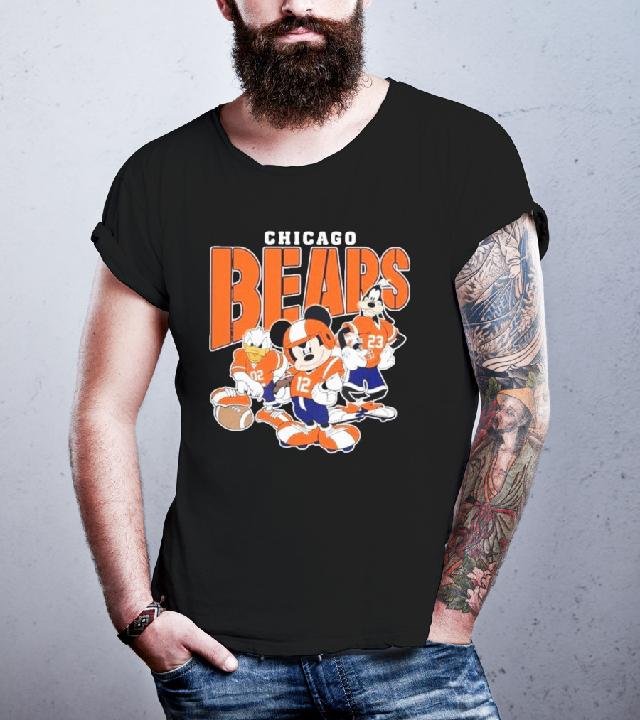 Chicago Bears Mickey Donald Goofy Football Team T-Shirt