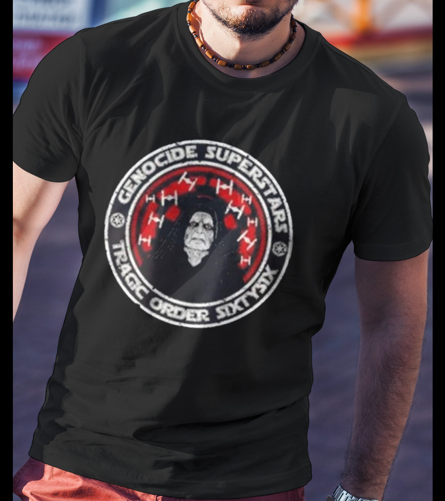 Genocide Superstars Tragic Order 66 Dark Side Icon With Red Spacecrafts T-Shirt