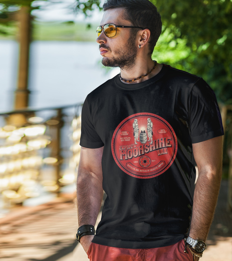 Empire’s Moonshine XXX Corn Liquor 120 Proof Since 1977 Distilled By Galactic Empire T-Shirt