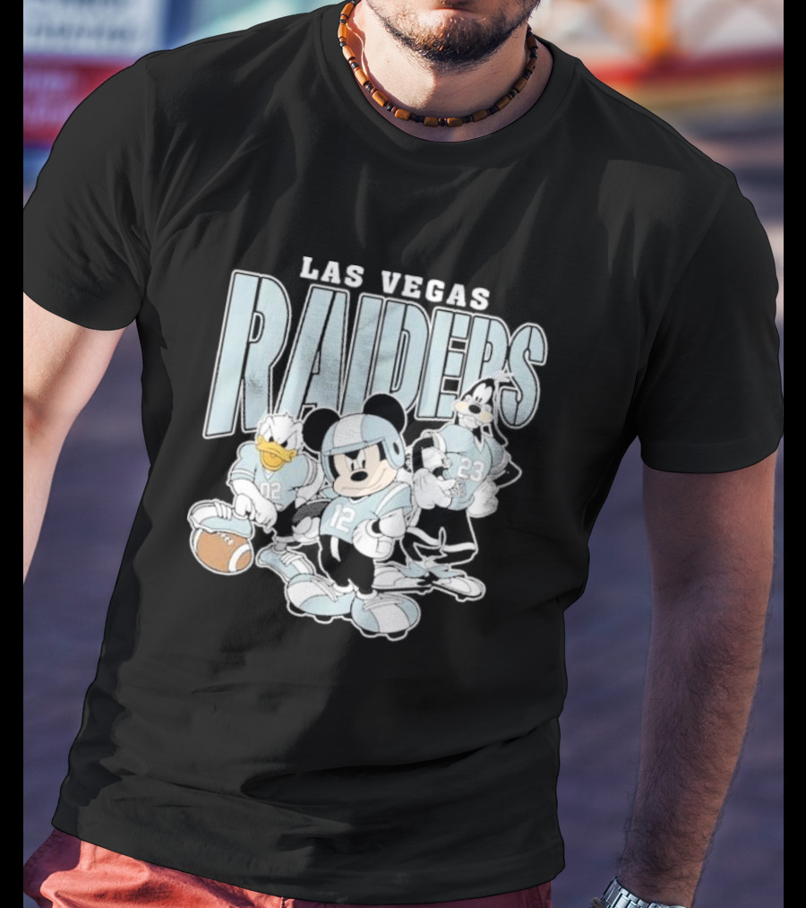 Las Vegas Raiders Mickey Mouse Donald Duck Goofy Football Team T-Shirt