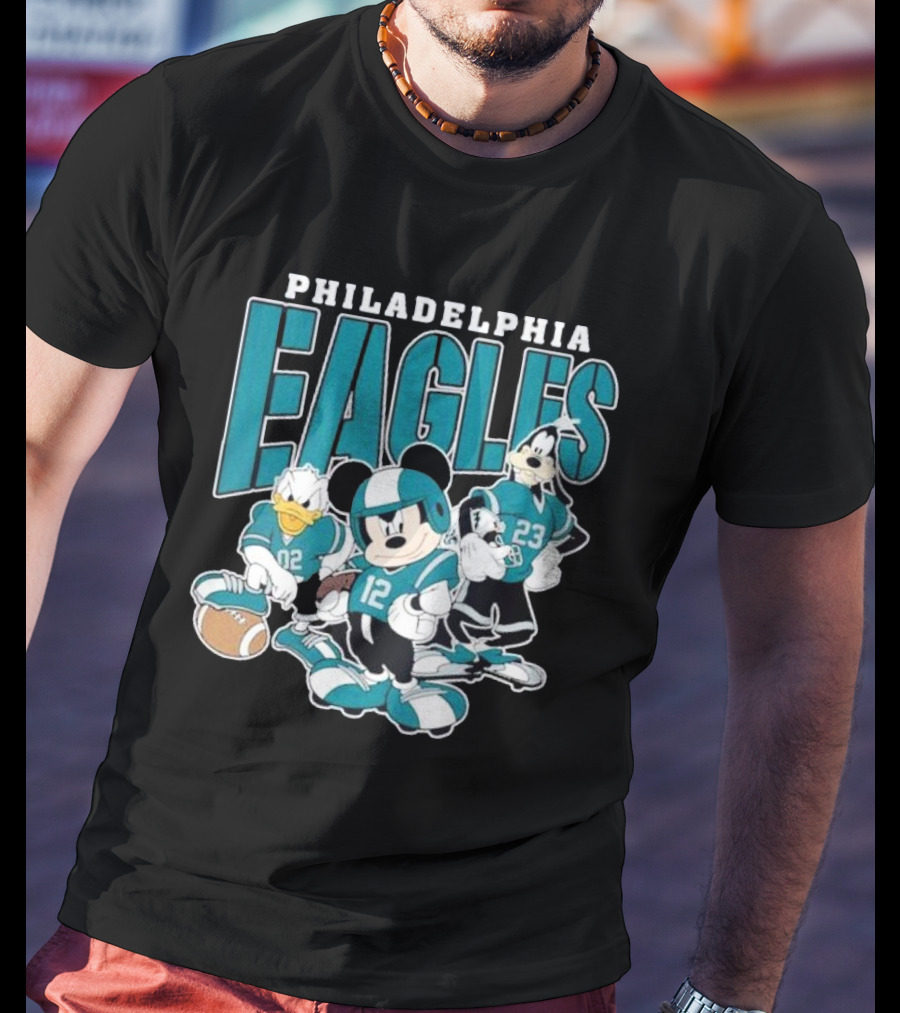 Philadelphia Eagles Mickey Donald Goofy Football Team T-Shirt