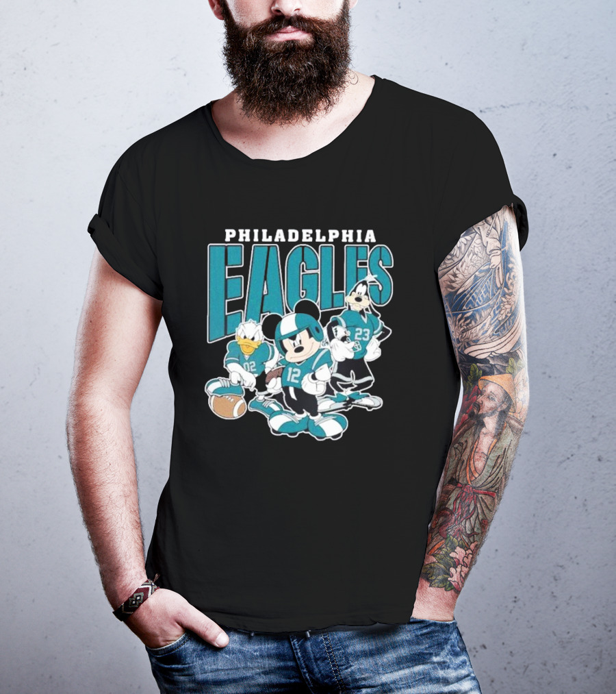Philadelphia Eagles Mickey Donald Goofy Football Team T-Shirt